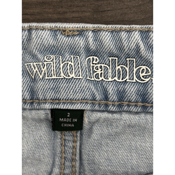 women's WILD FABLE two-tone DENIM SKIRT cotton PATCHWORK mini SIZE 2 0399 - Picture 5 of 6